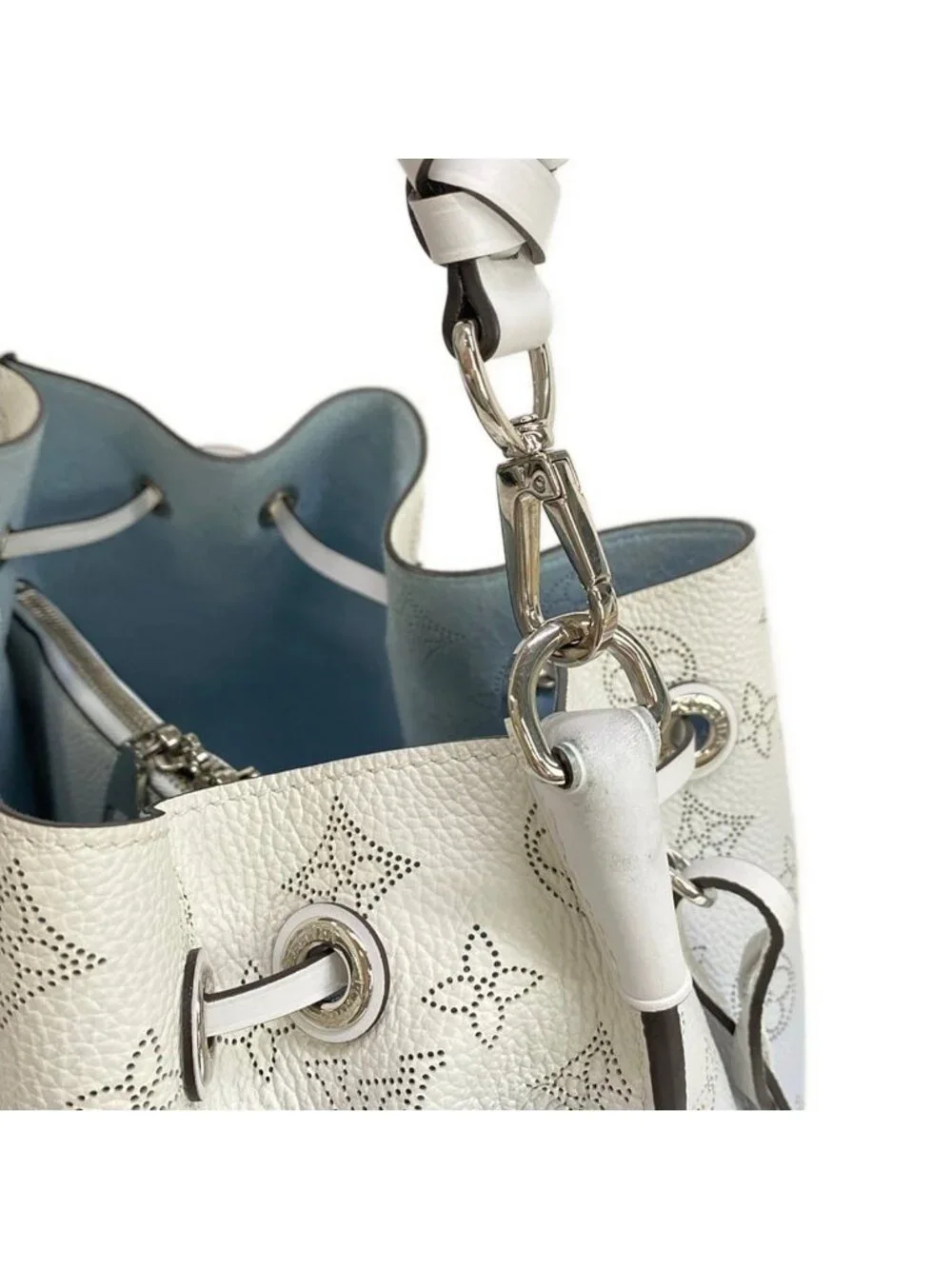 Louis Vuitton Handbag Mahina Mulia Blue Leather Cowhide